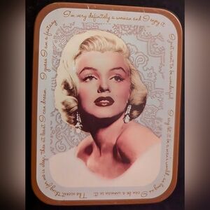 Marilyn Monroe Decorative Tin with Gold Script 4 "